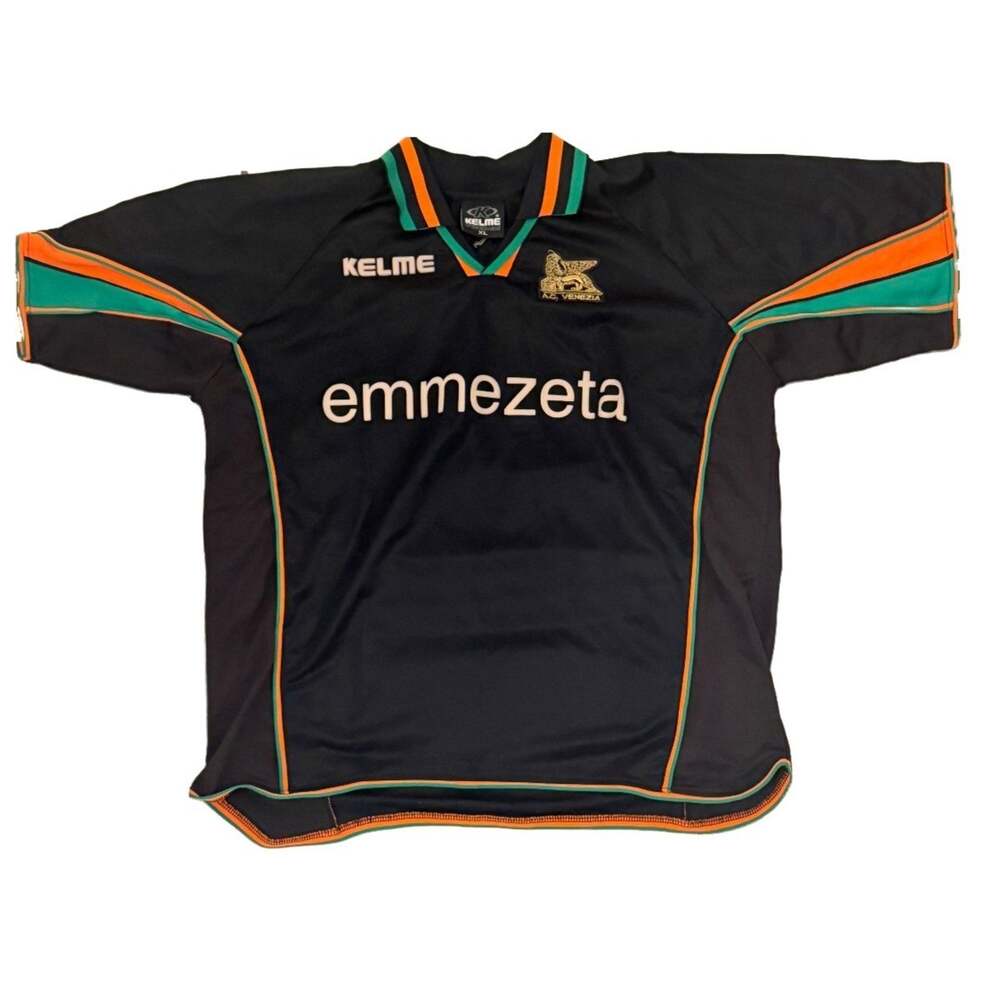 Kelme Venezia 2001-03 Home Soccer Jersey Emmezeta #3 Men's XL Black Vintage